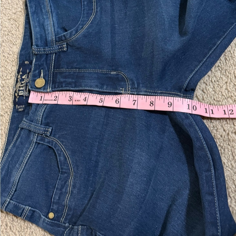 Bella Premium Denim Flare Jeans - Dark Wash Blue - Size 9 - Picture 6 of 10